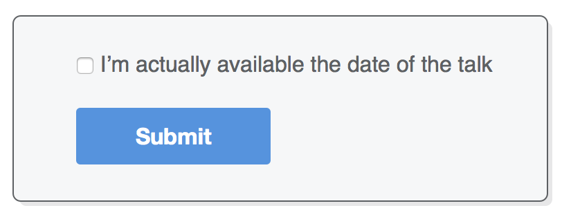 Web page showing the form’s submit button